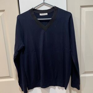 Sandro size s men’s Dark Blue navy V-Neck merino wool Sweater